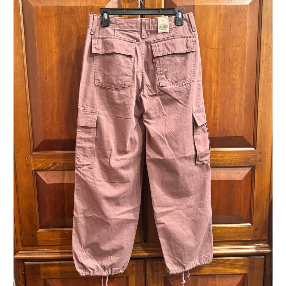 Levi's '94 Baggy Cargo Pants Mauve Pink Mid Rise Adjustable Hem 27x30 NWT - Picture 6 of 16
